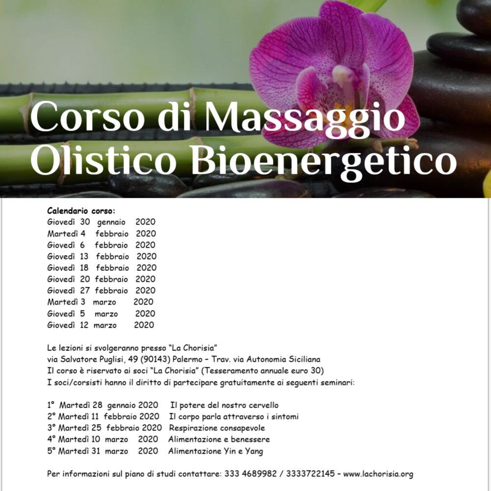 corso massaggio olistico bioenergetico palermo 2020 - ridimenz
